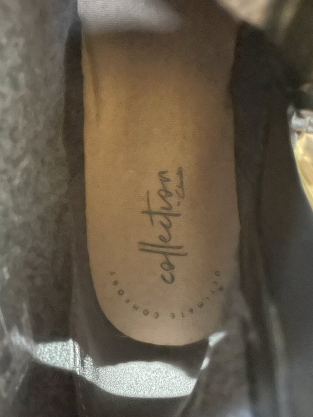 Clarks Black Suede Boots Size 7.5 Zip Side. Fuzzy at top - Picture 5 of 5